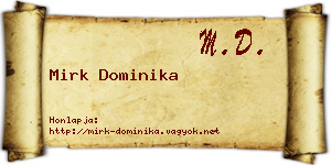 Mirk Dominika névjegykártya